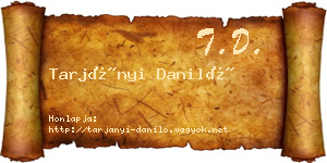 Tarjányi Daniló névjegykártya